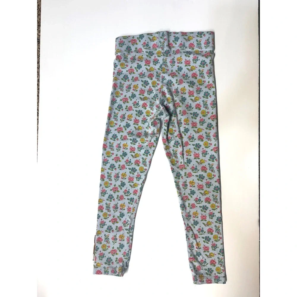 Biden Girls Size 4-5 Guinea Pig Leggings Pants Floral Flowers Back to School